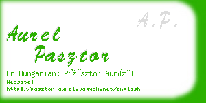 aurel pasztor business card